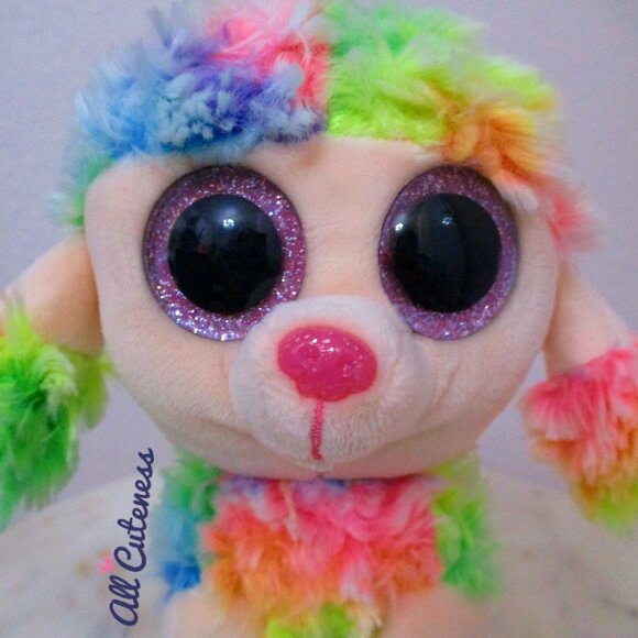 TY Beanie Boos Rainbow Poodle Beanie Plush - Picture 6 of 8